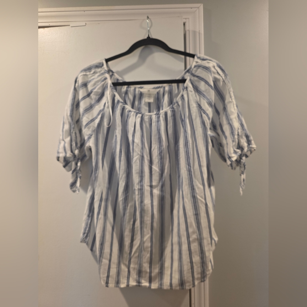 H&M Striped Peasant Blouse 8